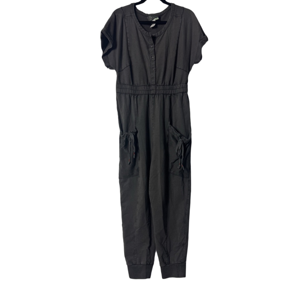 Anthropologie Saturday Sunday Gray Short Sleeve Jumpsuit size SP